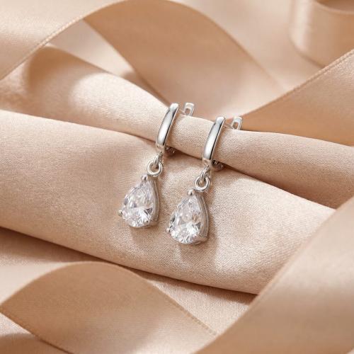 Сребърни Обеци Кристална Капка