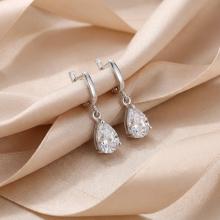 Сребърни Обеци Кристална Капка