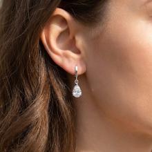 Сребърни Обеци Кристална Капка