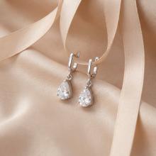 Сребърни Обеци Кристална Капка