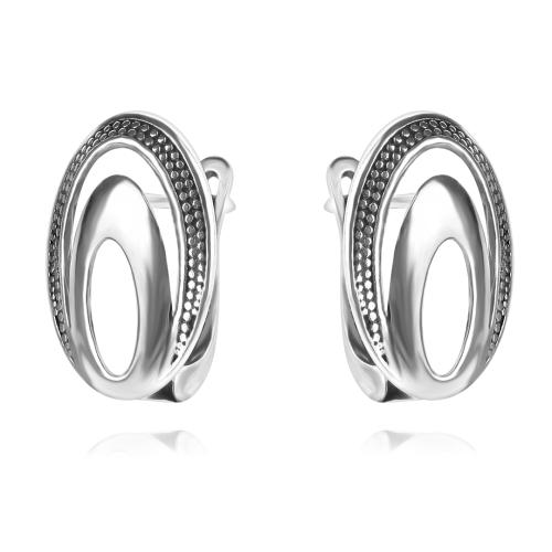 Сребърен комплект - обеци и медальон  7133