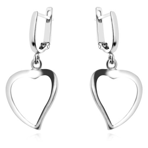 Сребърен Комплект Сърца 7144 Обеци и медальон