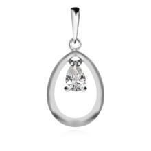 Сребърен Комплект Обеци И Медальон с циркони 7145