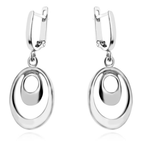 Сребърен Комплект Обеци И Медальон 7146