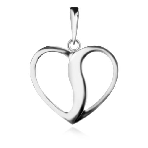 Сребърен Комплект Сърца Обеци и Медальон 7148