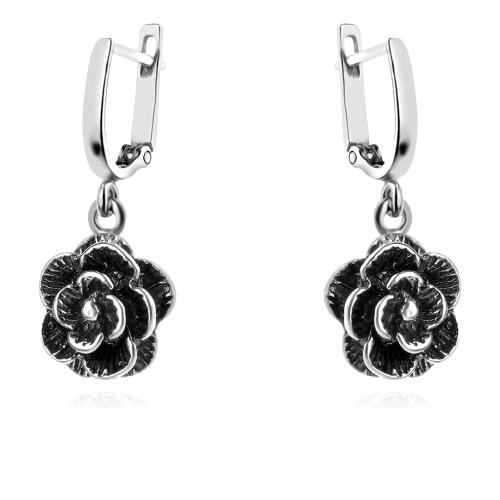 Сребърен Комплект Рози Обеци и Медальон 7155