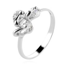 Сребърен Комплект Обеци, Медальон и Пръстен с Цирконий 7162