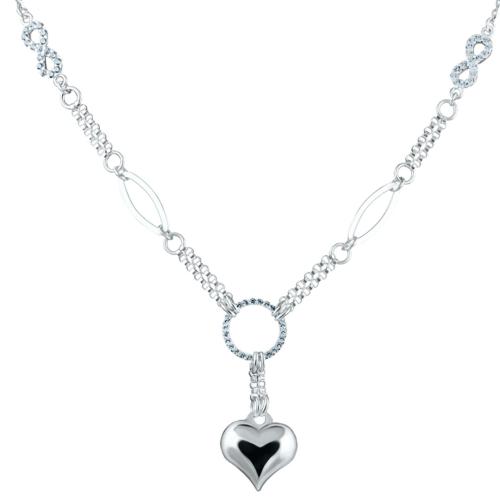 Сребърно колие Infinity Love