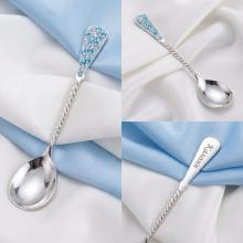 Сребърна лъжица с кристали от Sw® L1 Deep Blue Сребърна лъжица с кристали от Sw® L1 Deep Blue