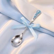 Сребърна лъжица с кристали от Sw® L1 Deep Blue Сребърна лъжица с кристали от Sw® L1 Deep Blue