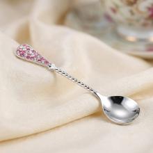 Сребърна лъжица с кристали от Sw® L1 Rose Shade