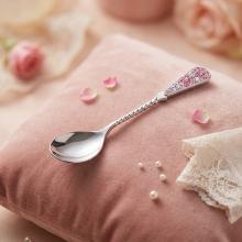 Сребърна лъжица с кристали от Sw® L1 Rose Shade