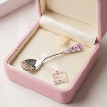 Сребърна лъжица с кристали от Sw® L1 Rose Shade