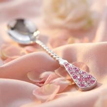 Сребърна лъжица с кристали от Sw® L1 Rose Shade