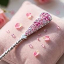 Сребърна лъжица с кристали от Sw® L1 Rose Shade