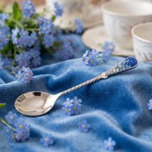 Сребърна лъжица с кристали от Sw® L1 Saphhire, Light Saphhire, Crystal