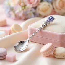 Сребърна лъжица с кристали от Sw® L1 Tanzanite, violet, crystal