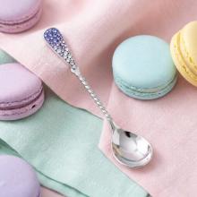 Сребърна лъжица с кристали от Sw® L1 Tanzanite, violet, crystal