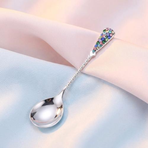 Сребърна лъжица с кристали от Sw® L1 Multicolor