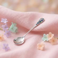 Сребърна лъжица с кристали от Sw® L1 Multicolor