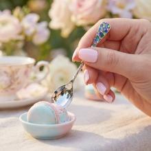 Сребърна лъжица с кристали от Sw® L1 Multicolor