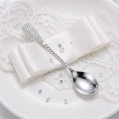 Сребърна лъжица с кристали от Sw® L1 Crystal