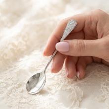 Сребърна лъжица с кристали от Sw® L1 Crystal