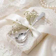 Сребърна лъжица с кристали от Sw® L1 Crystal