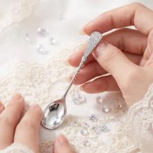 Сребърна лъжица с кристали от Sw® L1 Crystal