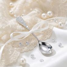Сребърна лъжица с кристали от Sw® L1 Crystal