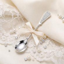 Сребърна лъжица с кристали от Sw® L1 Crystal