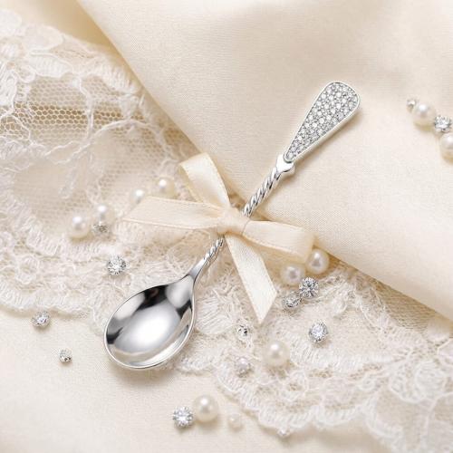Сребърна лъжица с кристали от Sw® L1 Crystal