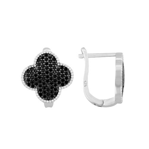 Сребърни обеци One Cleef