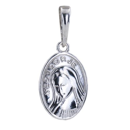 Сребърен медальон с лика на Света Богородица 7215