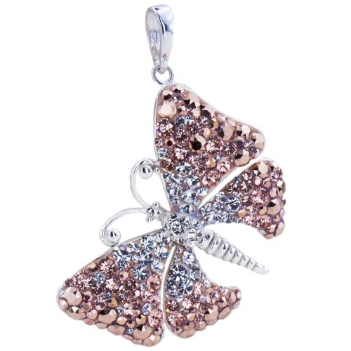 Сребърен медальон Annabella с кристали от Sw® Peach Gold 