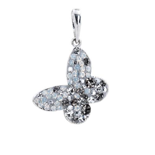 Сребърен медальон с кристали от Sw® SM289 Silver Shade