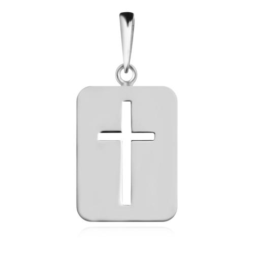 Сребърен медальон Плочка с кръст