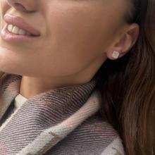 Сребърни обеци One Cleef