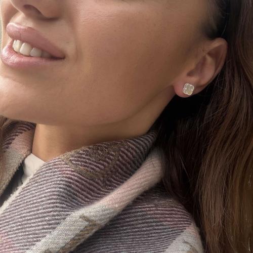 Сребърни обеци One Cleef