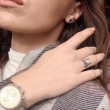 Сребърни обеци One Cleef