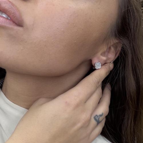 Сребърни обеци One Cleef