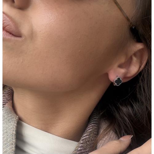 Сребърни обеци One Cleef