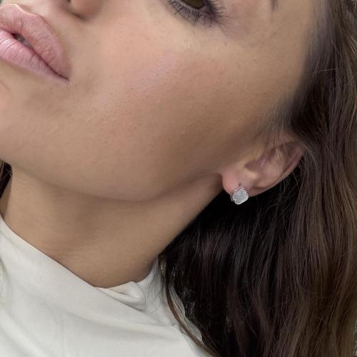 Сребърни обеци One Cleef