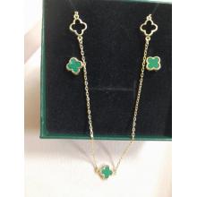 Златни обеци Green Clovers