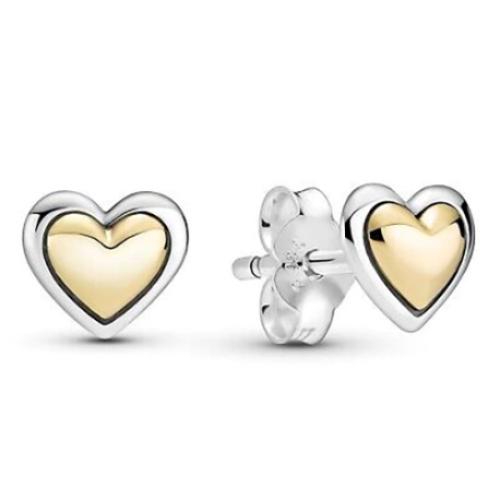 Сребърни обеци Gold Heart