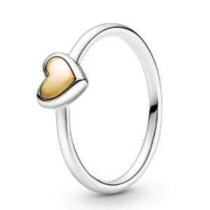  Сребърен пръстен Gold Heart
