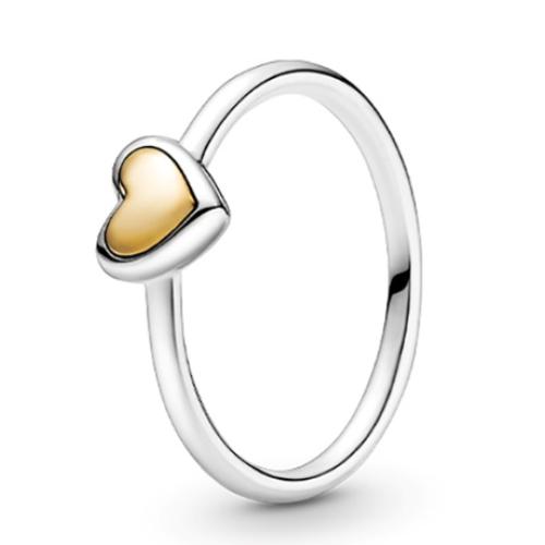  Сребърен пръстен Gold Heart