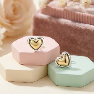 Сребърни обеци Gold Heart