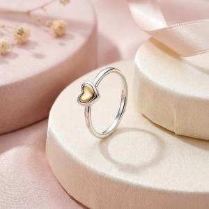  Сребърен пръстен Gold Heart