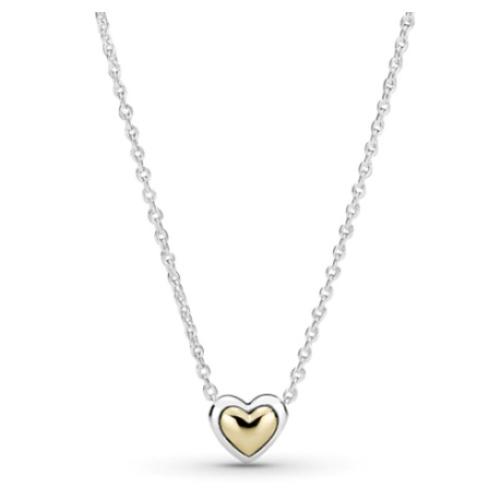  Сребърно колие Gold Heart